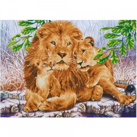 lion family - diamond dotz advanced dd13.017 77x55cm