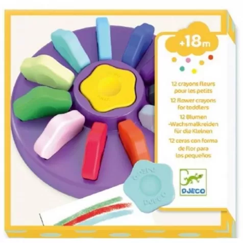 set da 12 colori a cera a forma di fiore per bambini