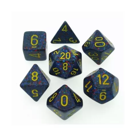 speckled twilight/giallo - set di 7 dadi poliedrici
