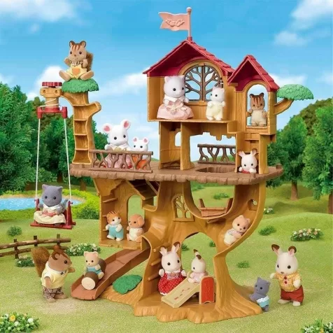 casa sull'albero avventurosa con scivolo e altalena - personaggi esclusi: 3