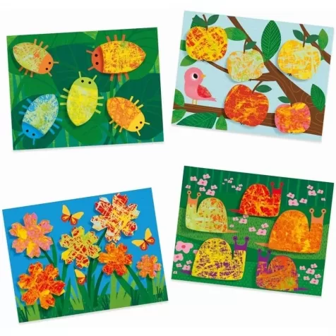 dipingere con le biglie - natura multicolore