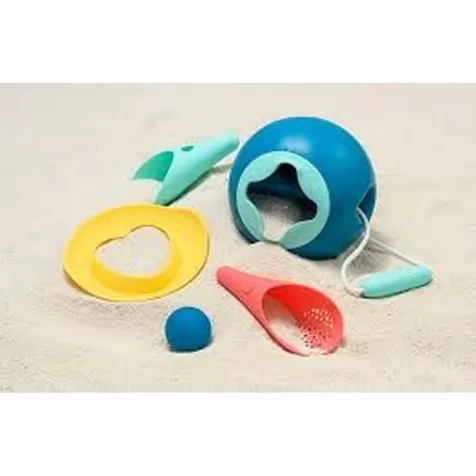 beach set ballo secchiello, formina e cuppi - kit in sacca da spiaggia