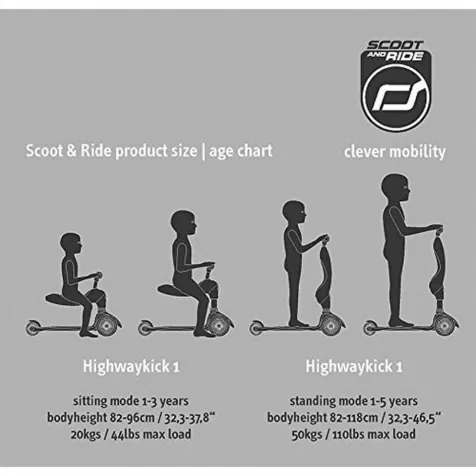 highwaykick 1 - monopattino 2 in 1 - blueberry