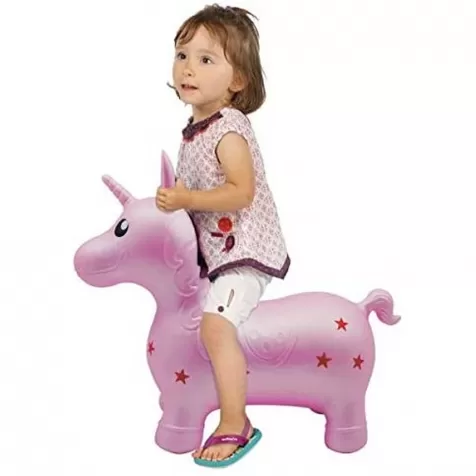 unicorno salterino rosa - gonfiabile per saltare da equilibrio