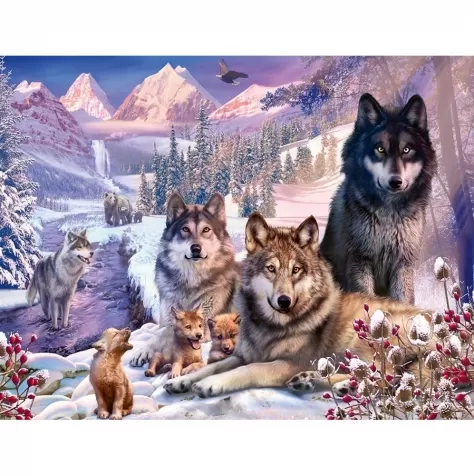 lupi nella neve - puzzle 2000 pezzi