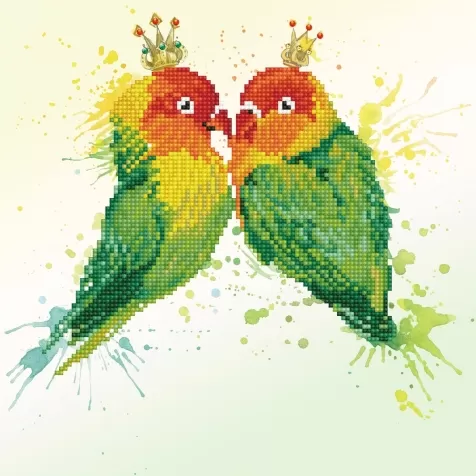 love birds - diamond dotz intermediate dd5.075 32x32cm