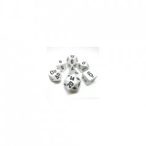 opaque bianco/nero - set di 7 dadi poliedrici
