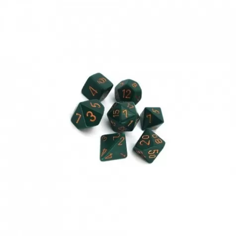 opaque verde scuro/bronzo - set di 7 dadi poliedrici
