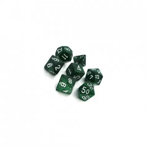 speckled recon verde scuro/bianco - set di 7 dadi poliedrici