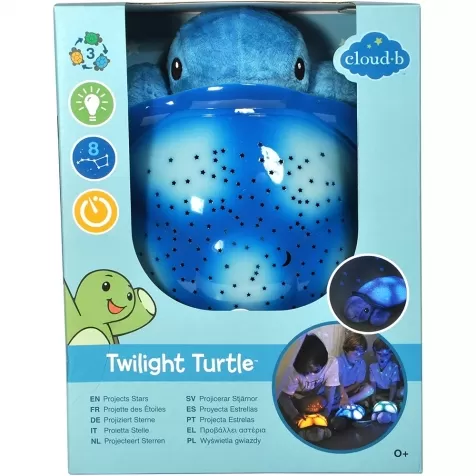 twilight turtle blu - tartaruga peluche con proiettore di cielo notturno stellato