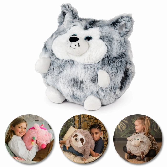 peluche scaldamani - husky 30cm