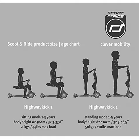 highwaykick 1 - monopattino trasformabile 2 in 1 - kiwi