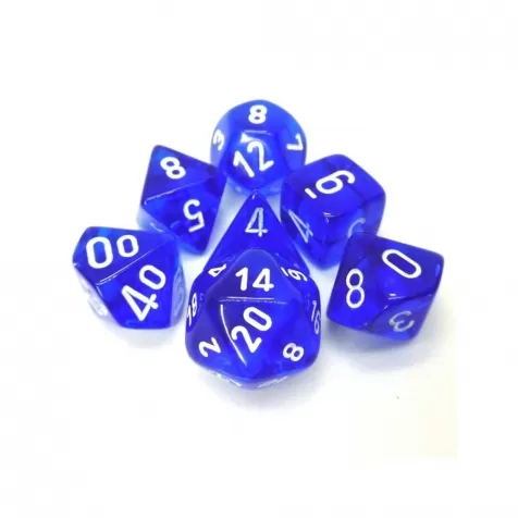 RIVISTA 7 Blu/Bianco DADI CHESSEX traslucido 