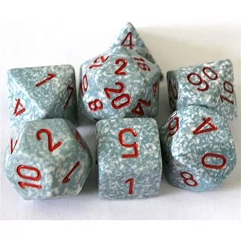 CHESSEX poliedrico 7 DIE Giostra con bianco numeri dadi CHX 27440 