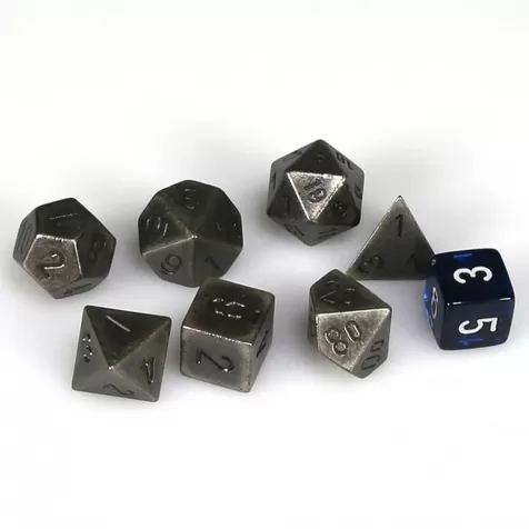 solid dark metal - set di 7 dadi poliedrici