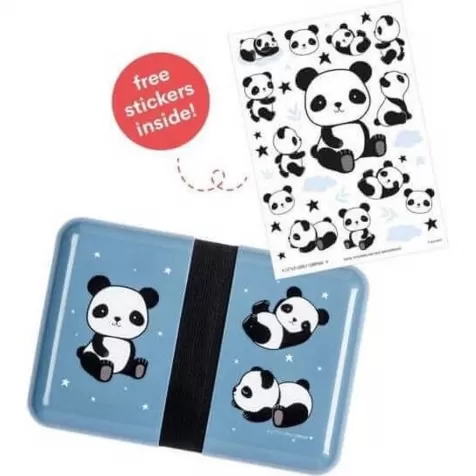 panda - contenitore porta pranzo da decorare con adesivi