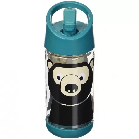 borraccia con cannuccia di silicone - orso - 350 ml