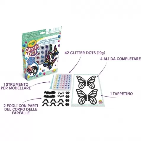 glitter dots - magici mosaici farfalla 3d
