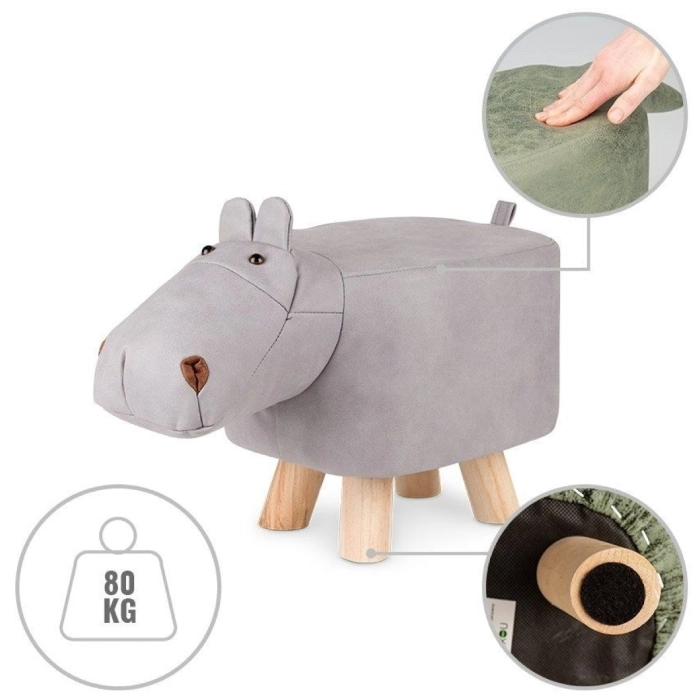 pouff ippopotamo 30x30x50cm