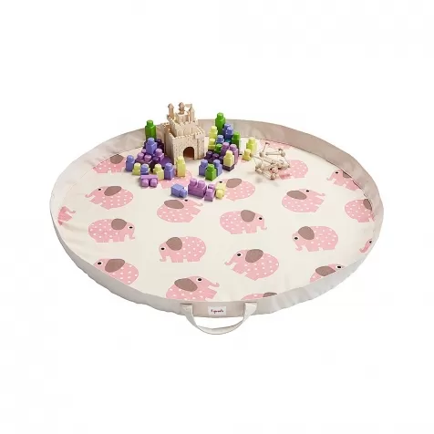 tappeto gioco e borsa 2in1 in cotone 100% - elefante