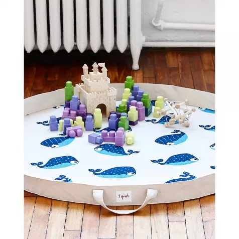 tappeto gioco e borsa 2in1 in cotone 100% - balena: 5