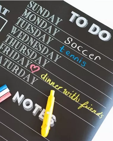 calendario da muro effetto lavagna - include 4 butterstix gessetti multicolore: 9