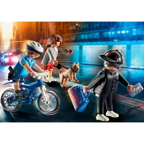 poliziotto in bici e borseggiatore