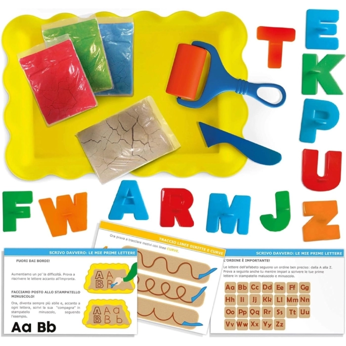 lavagna di sabbia leggo e scrivo montessori