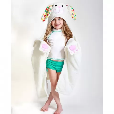 asciugamano bimbi con cappuccio, bella il coniglio - 100% cotone