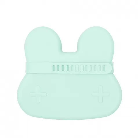 contenitore coniglio verde menta snackie 2 in 1 porta pranzo e piatto - senza bpa!