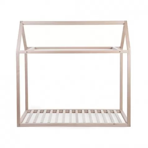 struttura letto casetta natural, legno di faggio massello - 140x70 cm