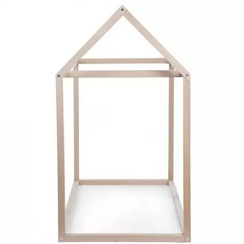 struttura letto casetta natural, legno di faggio massello - 140x70 cm