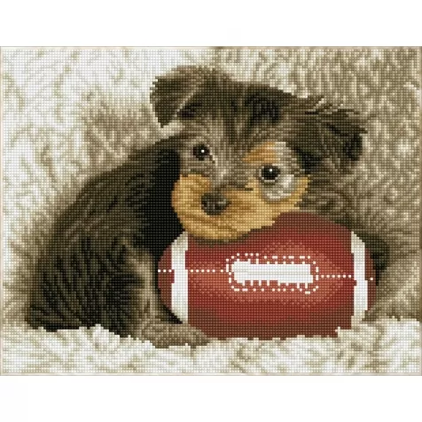 footy pup - diamond dotz squares dq8.017 41x32cm