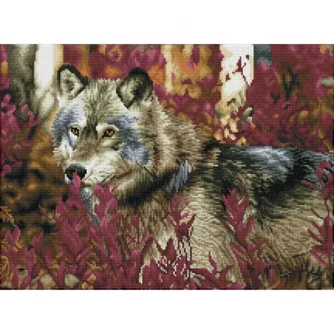 autumn wolf - diamond dotz squares dq12.001 57x42cm