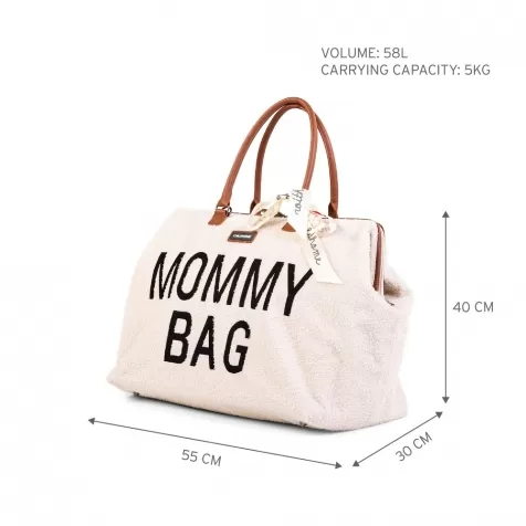 mommy bag borsa fasciatoio - 55 x 30 x 40 cm - teddy panna - include materassino per il cambio!