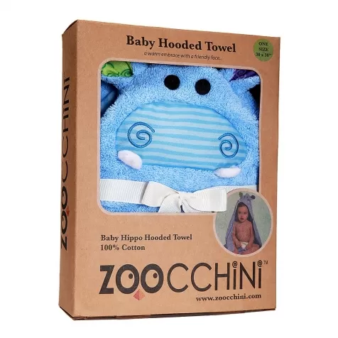 asciugamano baby con cappuccio, henry l'ippopotamo - 100% cotone
