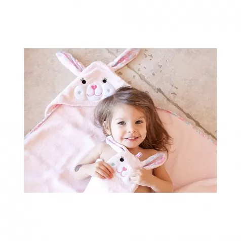 asciugamano baby con cappuccio, beatrice la coniglietta - 100% cotone