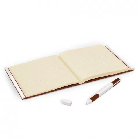 notebook quaderno con 1 penna - colore marrone