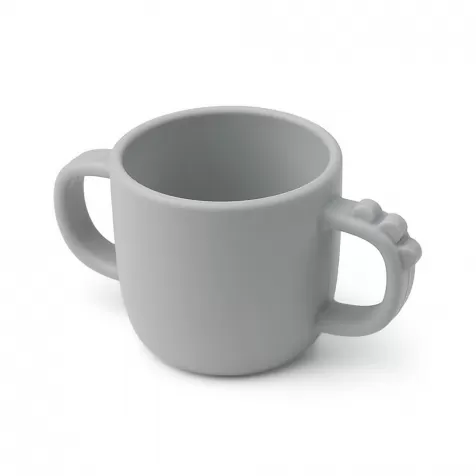 tazza con 2 manici in silicone alimentare- peekaboo - croco - grigio - 170 ml: 2