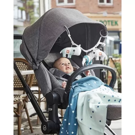 giostrina da carrozzina e passeggino amici di deer, celeste - cotone