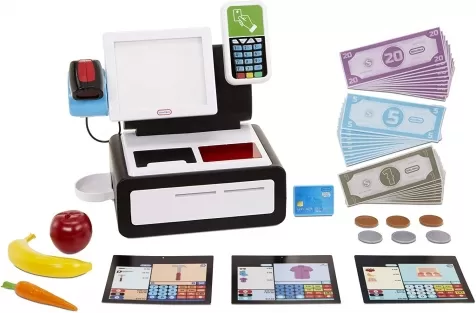 first self checkout stand - prima cassa automatica con 15 accessori