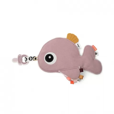 doudou con reggiuciuccio cozy friend wally - rosa cipria - 25x22 cm