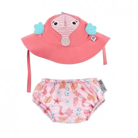 set baby costumino contenitivo + cappellino - cavalluccio marino - upf 50+ 12-24 mesi