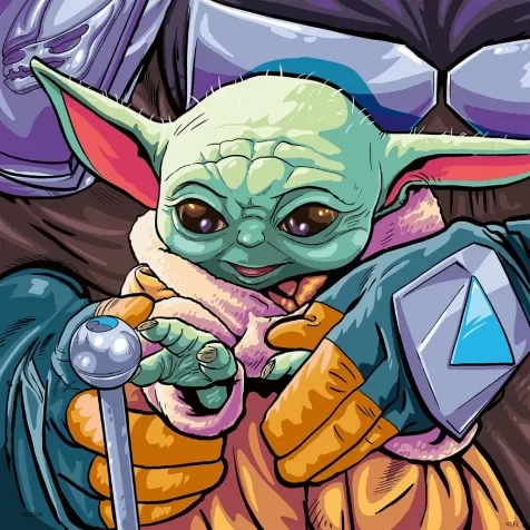 the mandalorian: baby yoda - puzzle 3x49 pezzi