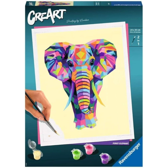Ravensburger - CreArt Elefante, Kit per Dipingere con i Numeri