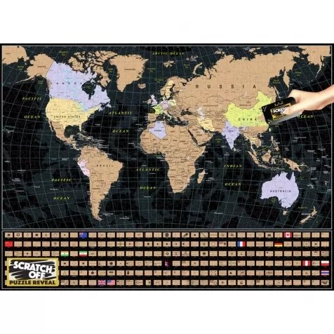 mappa del mondo scratch off - puzzle 1000 pezzi