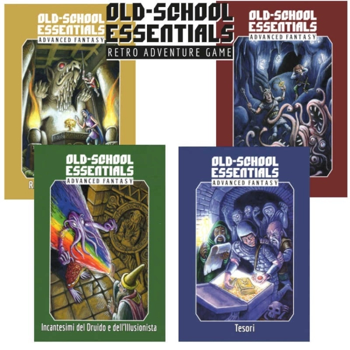 old-school essentials - raccolta : regole di ambientazione, incantesimi druido e illusionista, mostri, tesori