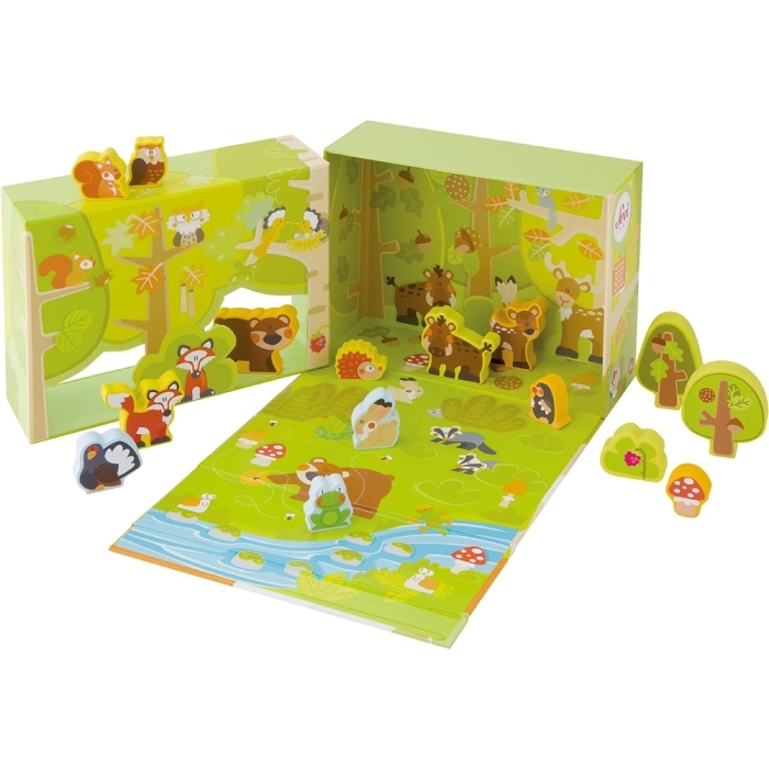 bosco - playset in legno con personaggi