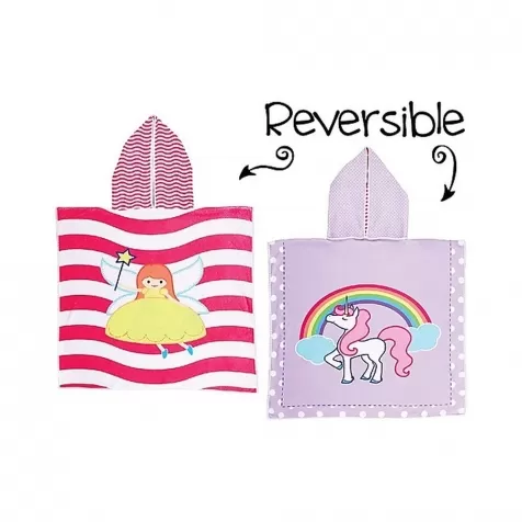 accappatoio poncho reversibile fatina - unicorno