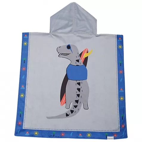 accappatoio poncho reversibile dinosauri